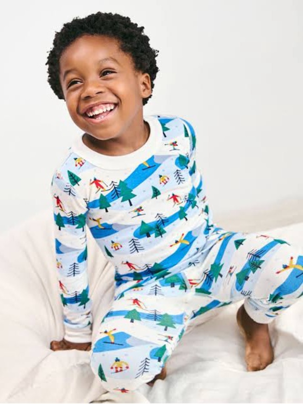 Hanna Andersson Kids Pajama Set Size 4 Organic Cotton Ski Print NWT